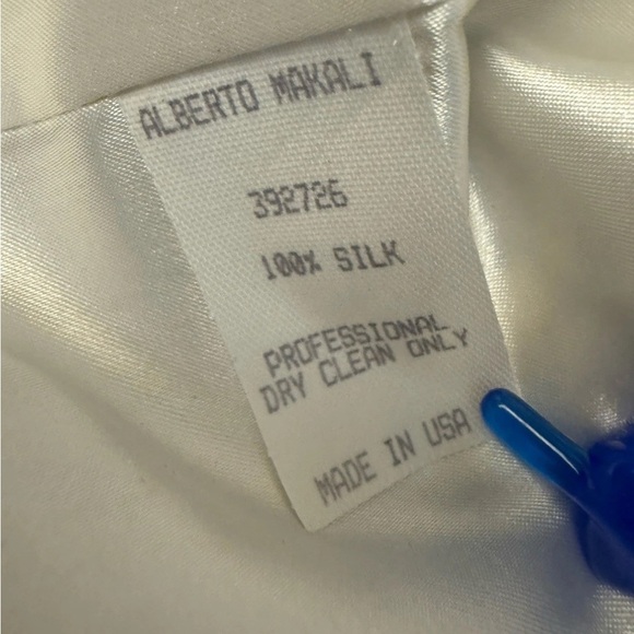 Vintage Albert Makali 100% Silk Animal Print Beaded Dressy Blazer Ruffle Hem 2 - Picture 10 of 14